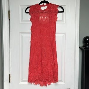 Free People Daydream coral lace dress